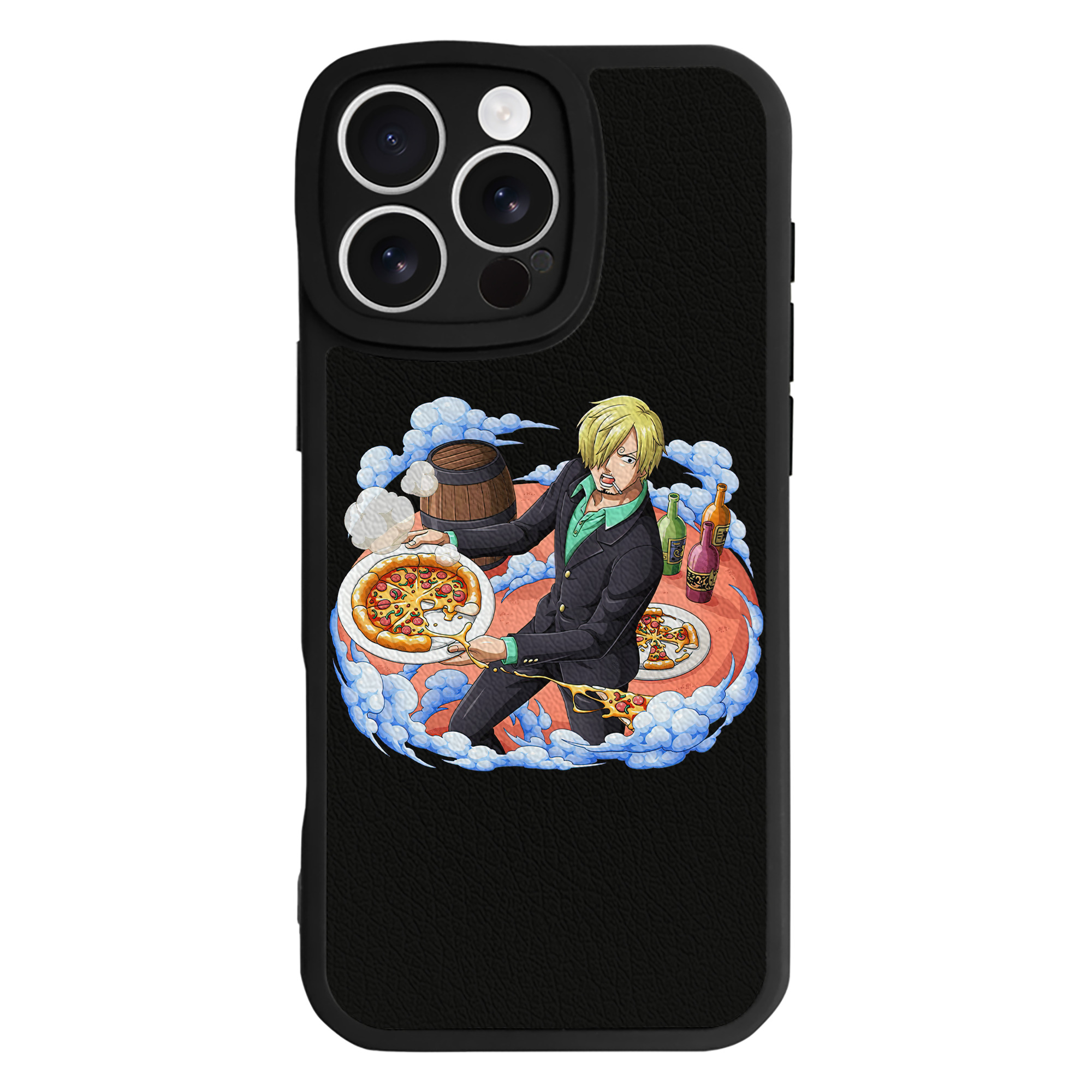 （画像用） ワンピース サンジ ONE PIECE Sanji 【iPhone 16シリーズ対応】シリコンスマホケース（レザー調） 材質：シリコン
